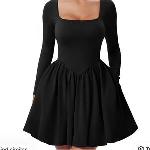 Elegant Black Long Sleeve Dress